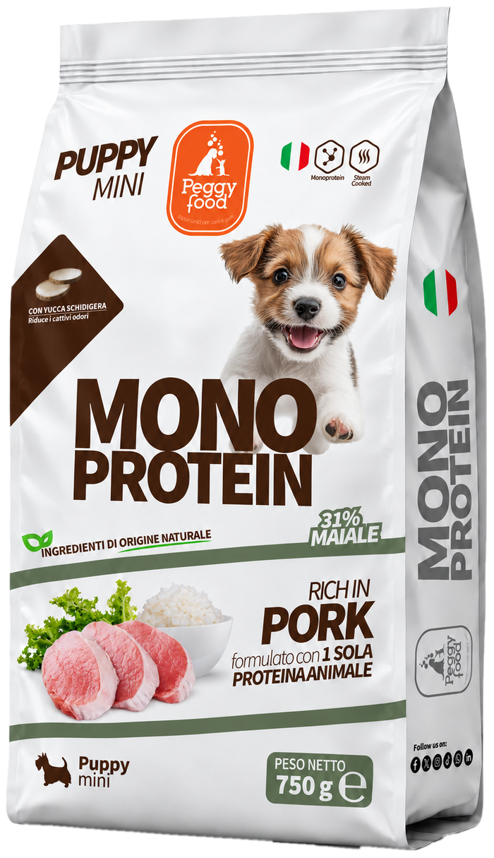 Peggy Food Puppy Mini Maiale, sacco da 750 g